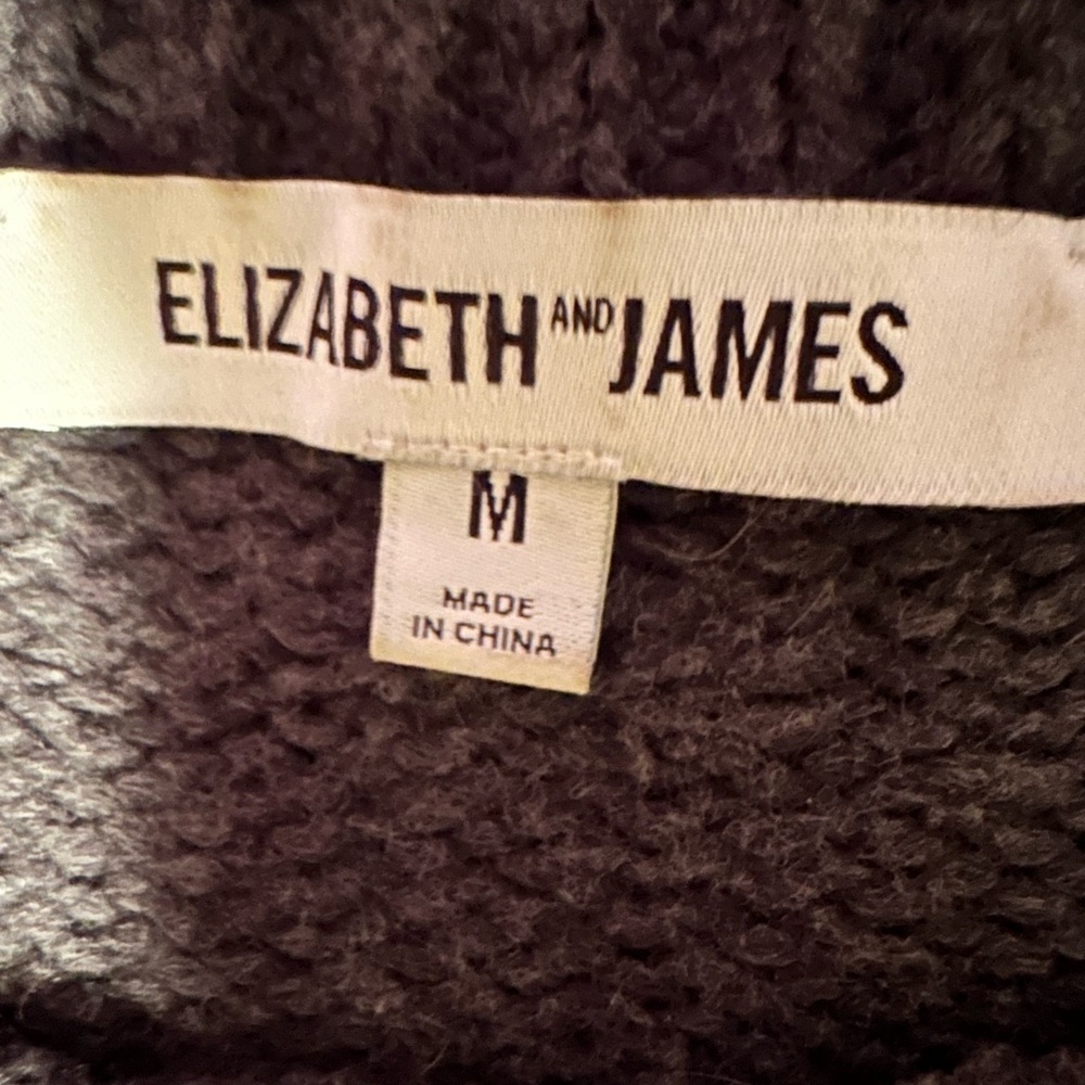 ELIZABETH AND JAMES Grey with Pink Ostrich Feather Trim Sweater size medium - Picture 6 of 10